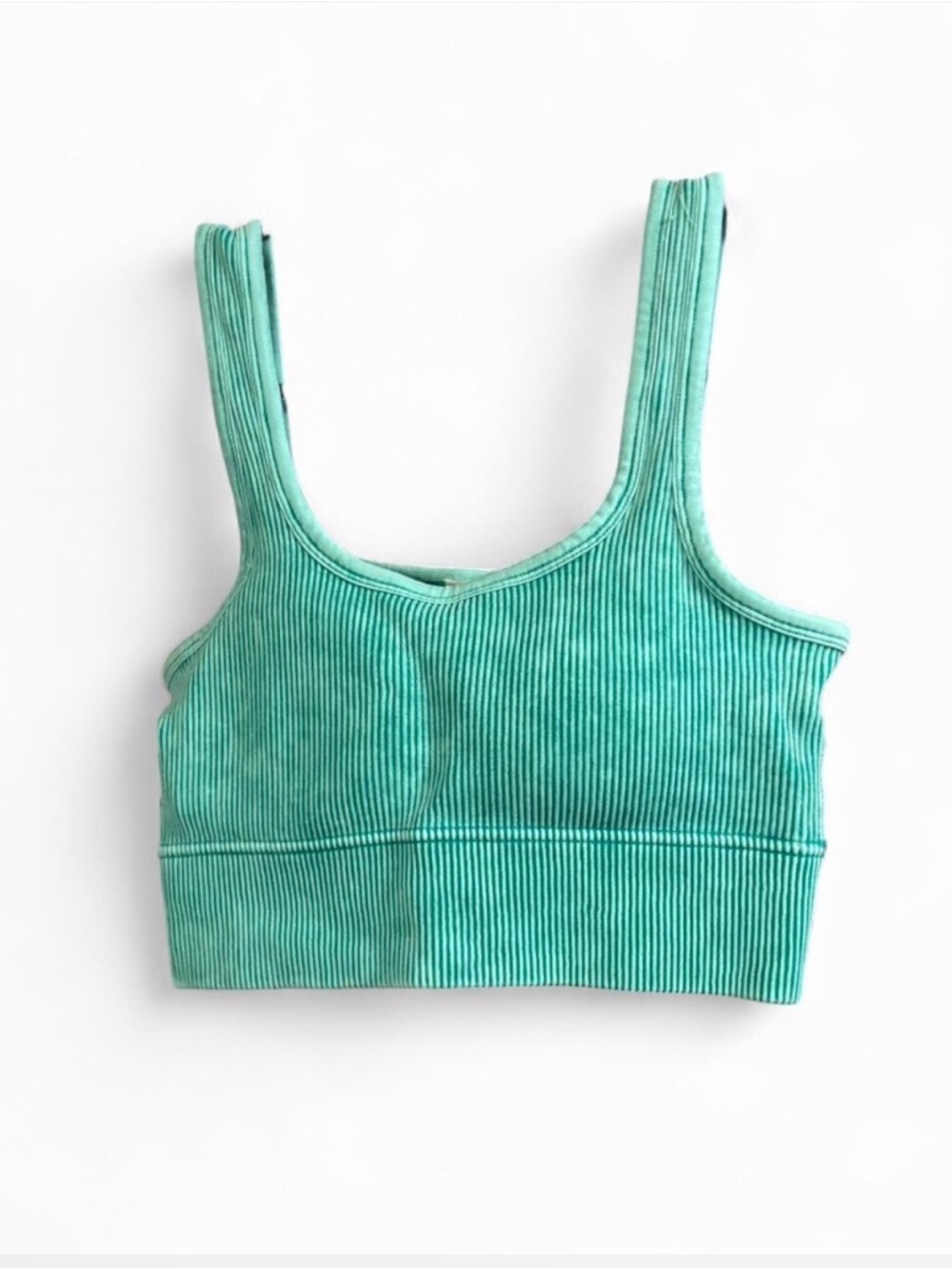 Zenana Outfitters Ribbed Crop Tank - Teal